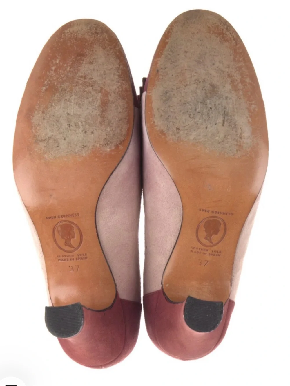 Lulu Guinness Two-Tone Suede Bow Pumps - Pink and Dusty Rose Size 6.5 🌹/ 37 EU